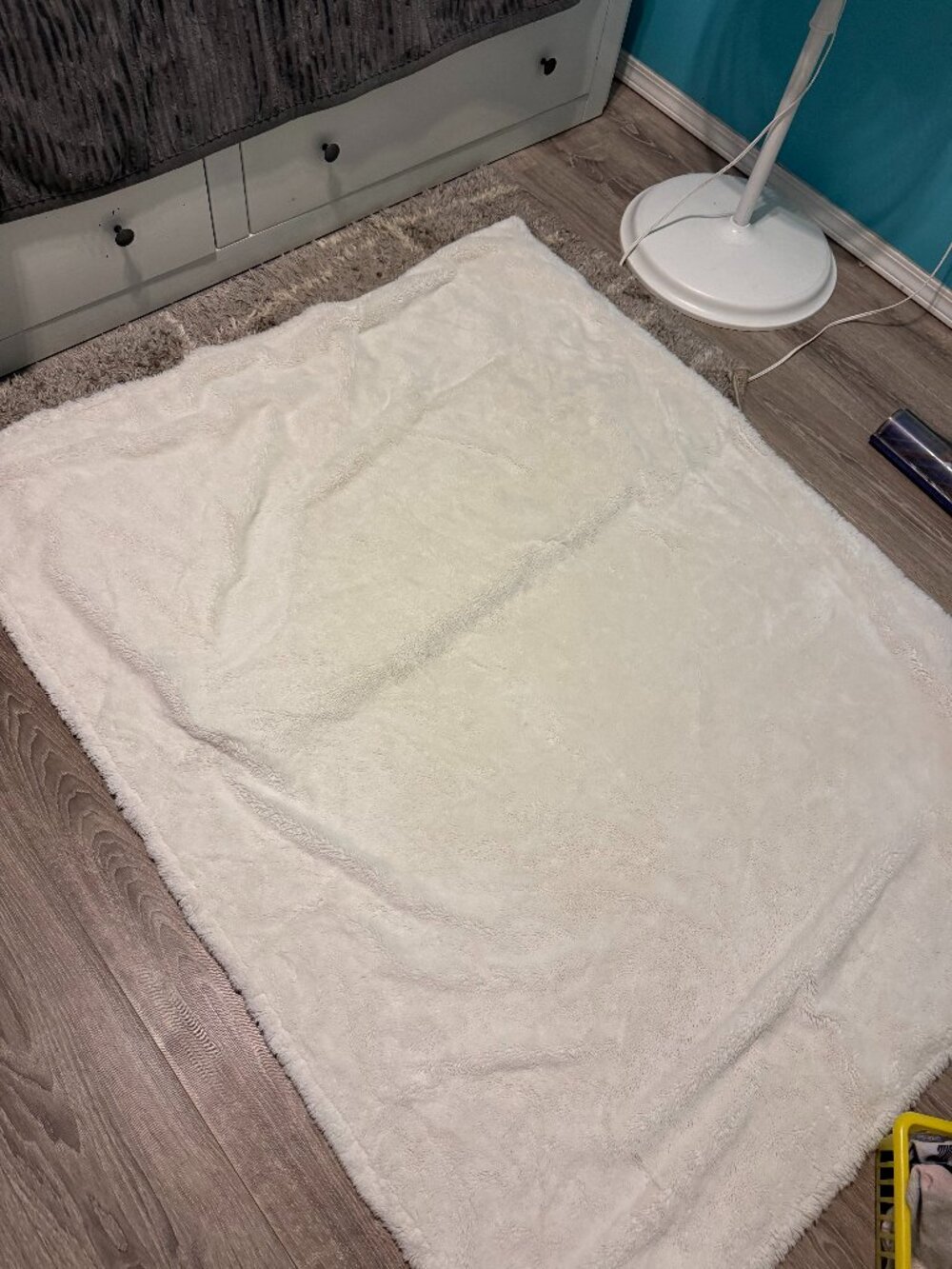 Fuzzy White Throw Blanket